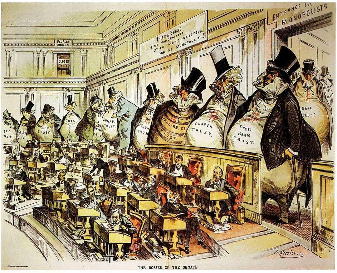 This is a Senate of the Monopolists, by the Monopolists, and for the  Monopolists” USA, 1889 : r/PropagandaPosters