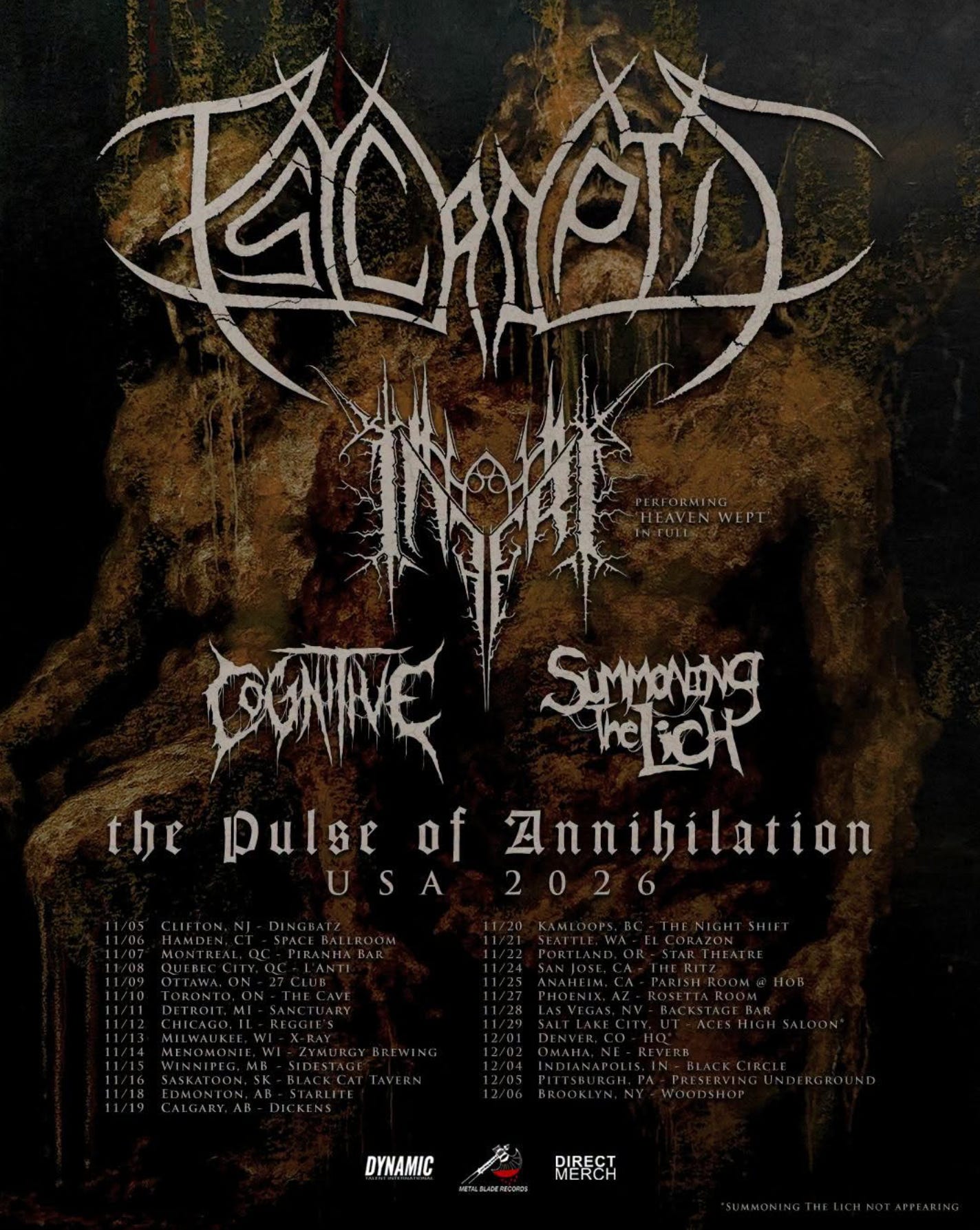 The Pulse of Annihilation North America Tour 2026