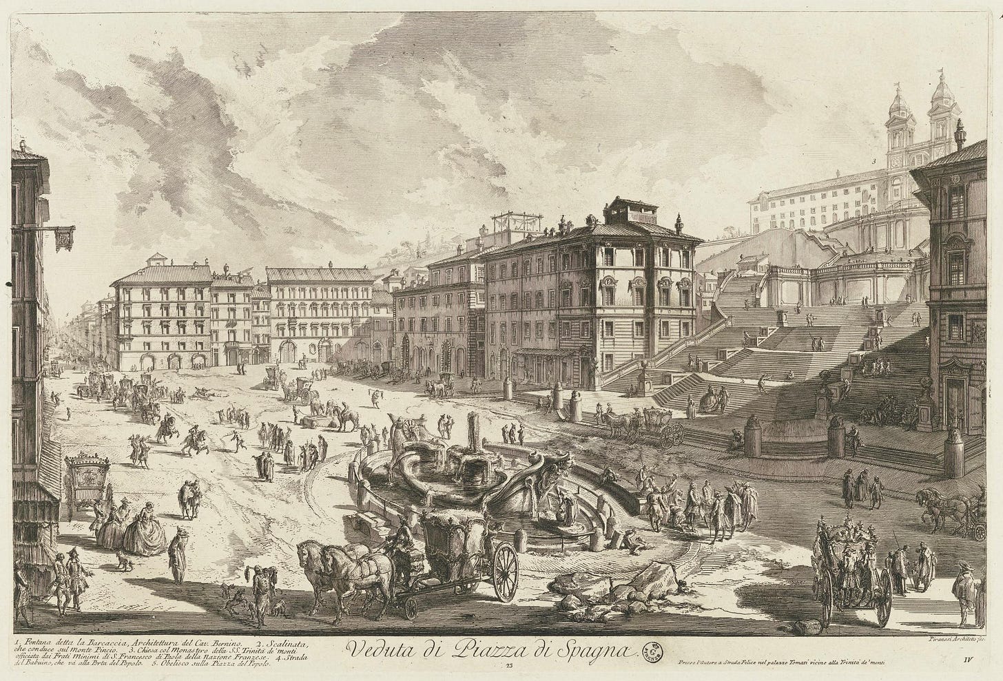Veduta di Piazza di Spagna, in ‘Le Vedute di Roma’