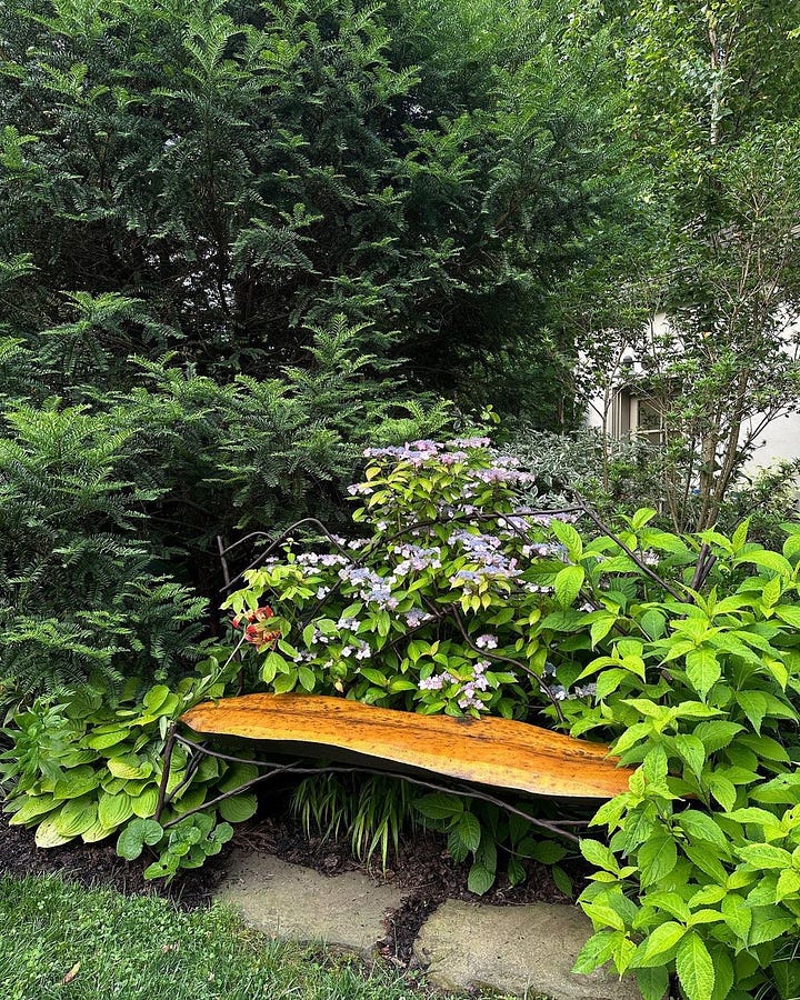 "One of the things that makes Chanticleer very special to me is the furniture placed in the garden. Most of the furniture that you see are fabricated from the staff of Chanticleer. Some of the benches and chairs are made from the lumber of trees from Chanticleer! Being able to sit and take in the serenity of the gardens, watch the birds hop from tree to tree, see the flowers dance in the wind, or just to enjoy the sunshine or shade, is why I truly believe makes Chanticleer a pleasure garden." Photos and caption by Grant Hughes