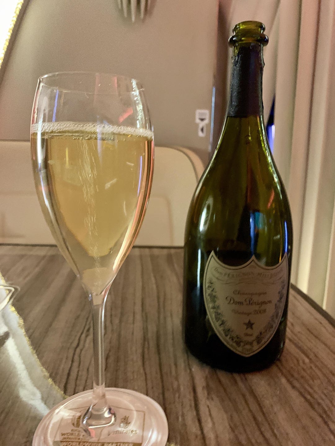 Champagne on a Plane - Dom Perignon 2008 : r/wine