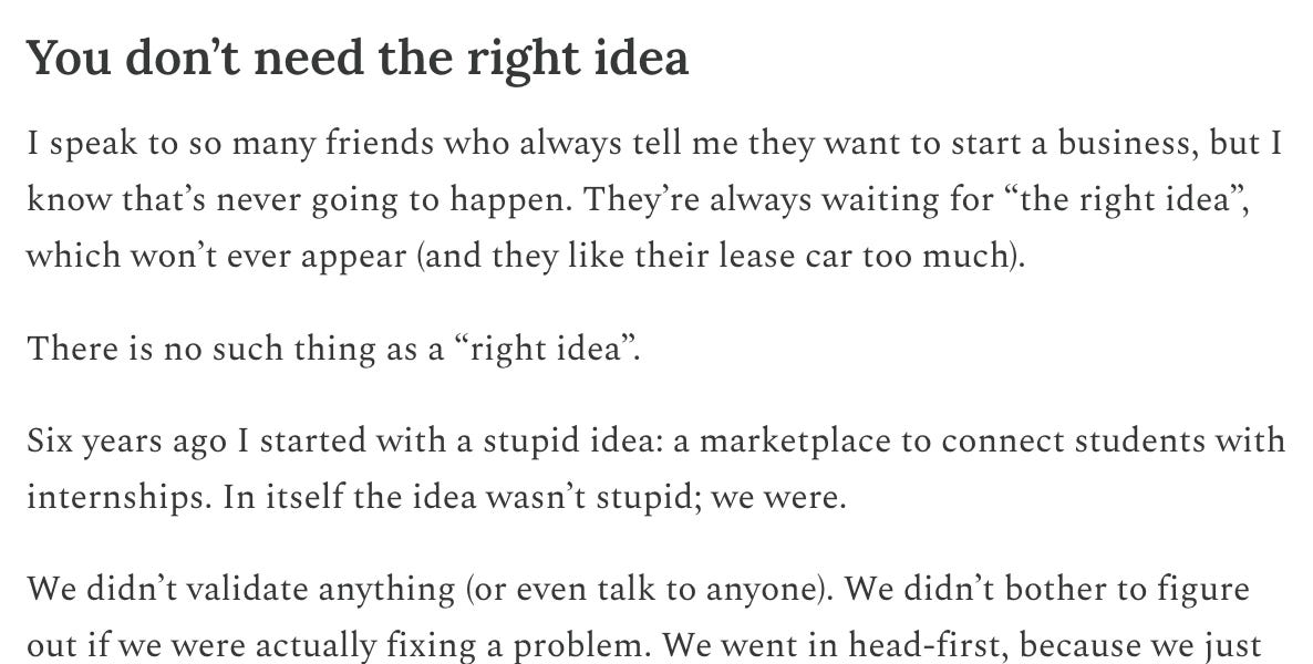 A note to everyone waiting for the right idea