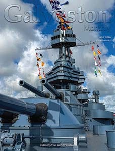 Galveston July magazine cover and the opening spread of the feature.