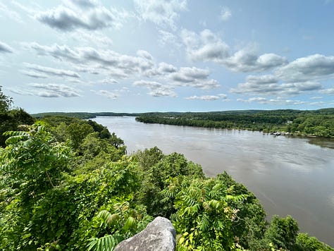 River, Pavillon, trees, building