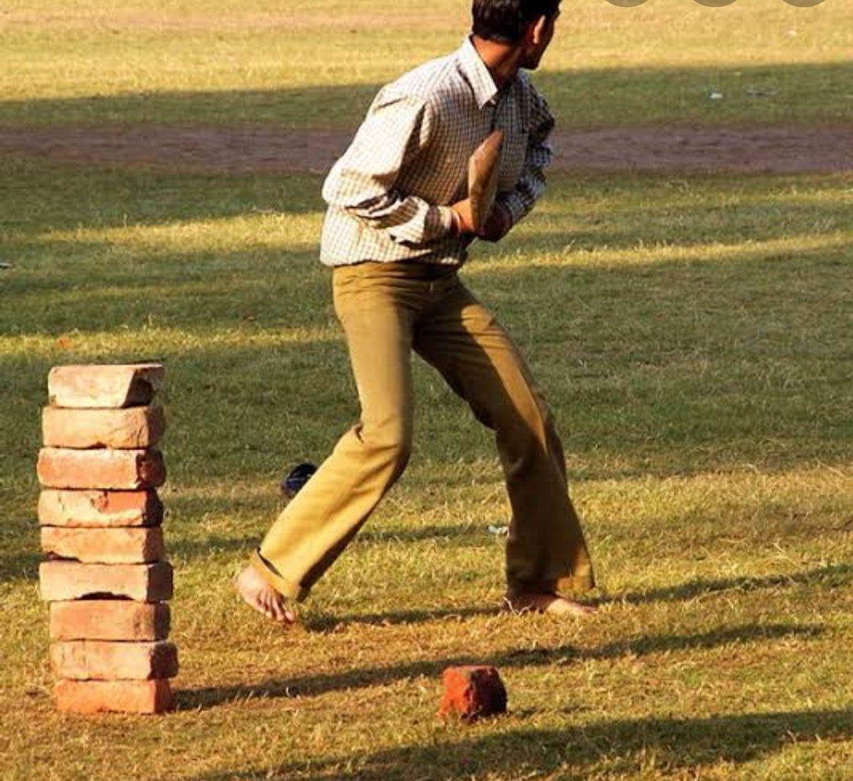 Zafar Abbas on X: "There was a time when getting the bricks for making a cricket  wicket was the most exhaustive task. Sometimes even two halves made one.The  speed of the bowler