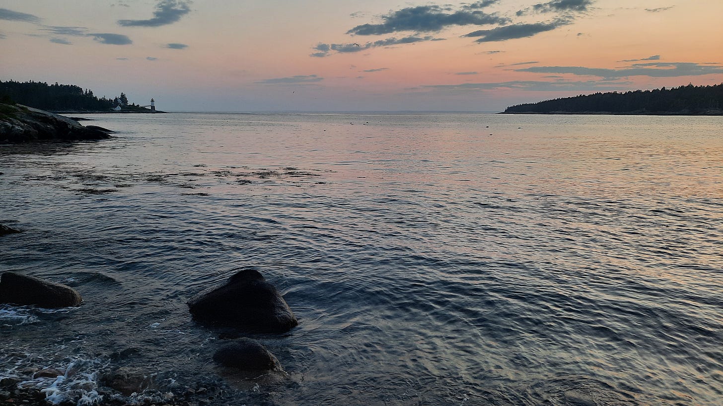 Isle au Haut lighthouse in Maine, USA