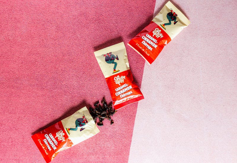 InsectiPro's branded Chirrups dried crickets brand.