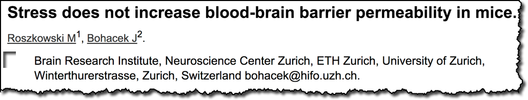 Stress does not increase blood-brain barrier permeability in mice 
