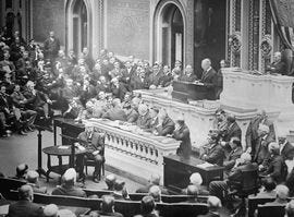 President Woodrow Wilson delivering the 1913 State of the Union address President Woodrow Wilson delivering the 1913 State of the Union address