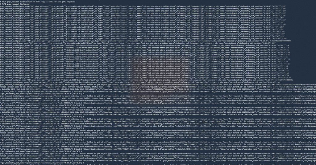 Visualización métricas Azure Key Vault Provider