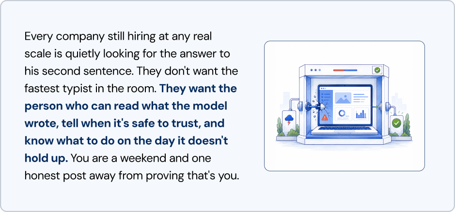 AI-generated work being reviewed for accuracy and reliability.