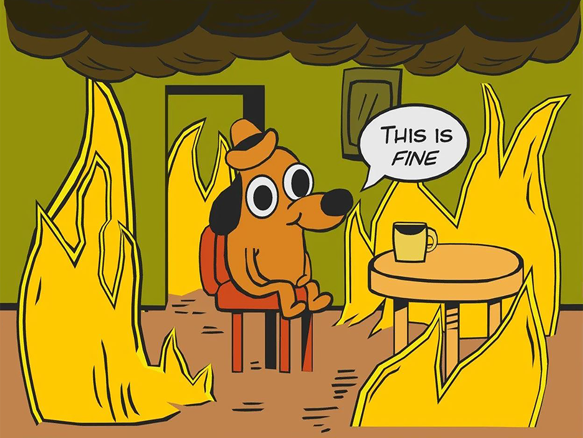 This is fine Fire MEME Dog High Quality Metal 3 x 4 Fridge 9453 This is fine Fire MEME Dog High Quality Metal 3 x 4 Fridge 9453