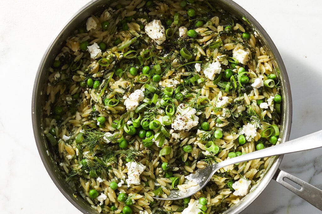 One-Pan Orzo With Spinach and Feta One-Pan Orzo With Spinach and Feta