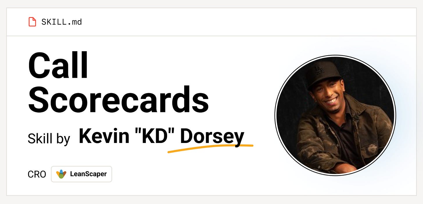 Call scorecard skill banner by Kevin Dorsey Call scorecard skill banner by Kevin Dorsey