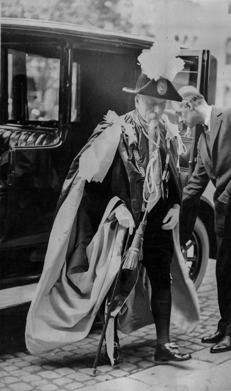 A 1930s photo of Basil Zaharoff, dubbed 'the Merchant of Death,' a Greek businessman, arms dealer, and international criminal whose shadowy influence inspired the character of Ernst Stavro Blofeld.