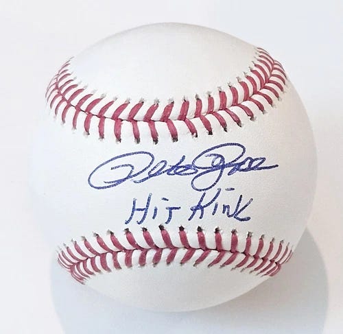 Pete Rose Signed Auto Rawlings OML Baseball w/Hit King Beckett Witness Reds