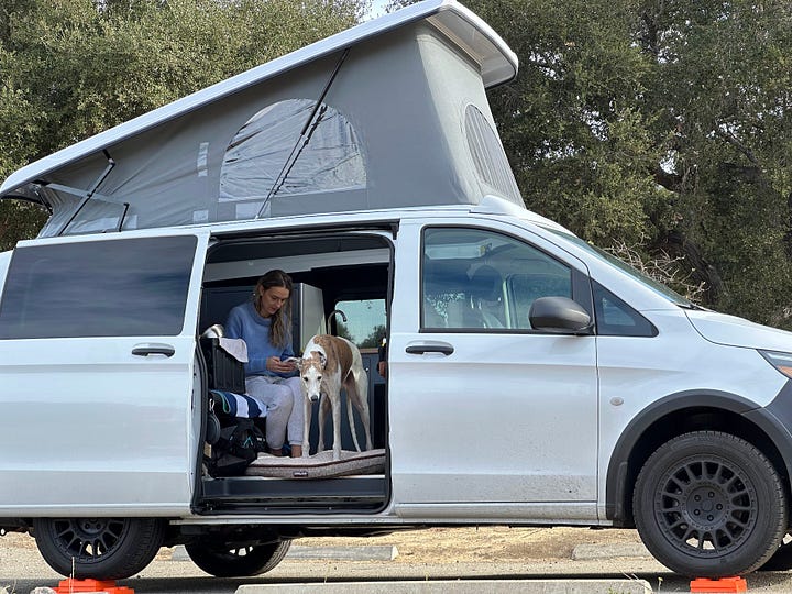 Pictures of the Metris camper van with all its upgrades, and from all angles.