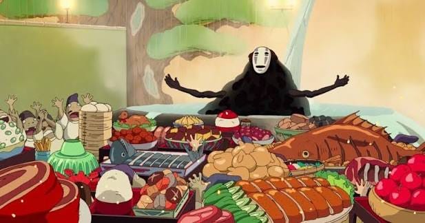 It's spooky season! 👻🎃 In the Buddhist tradition at Drala Mountain Center  we have what are called 'Hungry Ghosts.' Many people have identified  Koanashi from Spirited Away as a potenital Hungry Ghost -