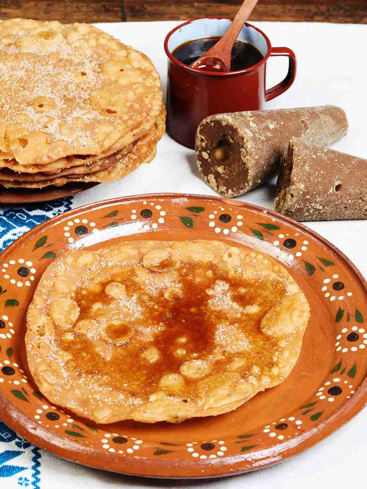 Buñuelos with Piloncillo Syrup