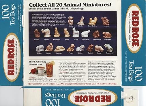 This may contain: an advertisement for red rose tea with pictures of animals on it This may contain: an advertisement for red rose tea with pictures of animals on it