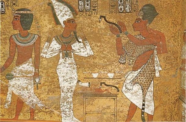 Ay as Sem Priest in tomb of King Tutankhamun. Ay as Sem Priest in tomb of King Tutankhamun.