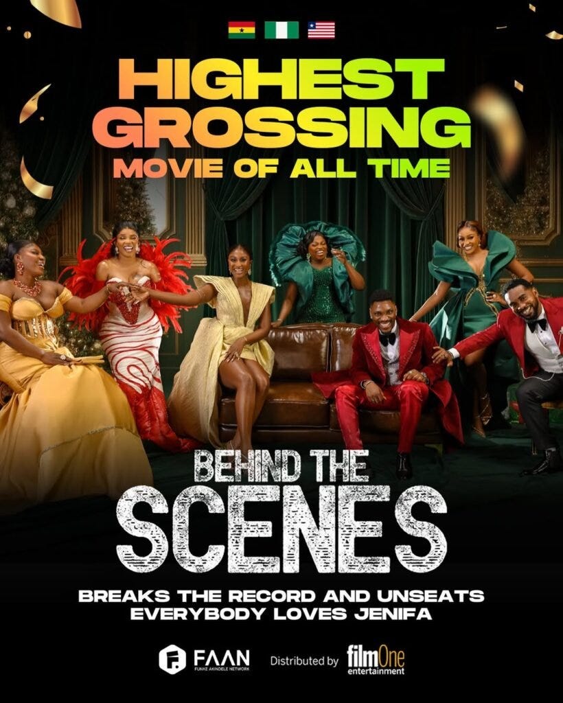 Funke Akindele's Behind The Scenes Becomes Highest-Grossing Film Ever in West Africa Funke Akindele's Behind The Scenes Becomes Highest-Grossing Film Ever in West Africa