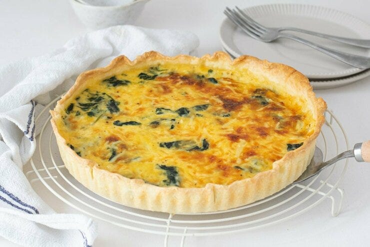 Quiche de espinacas con queso
