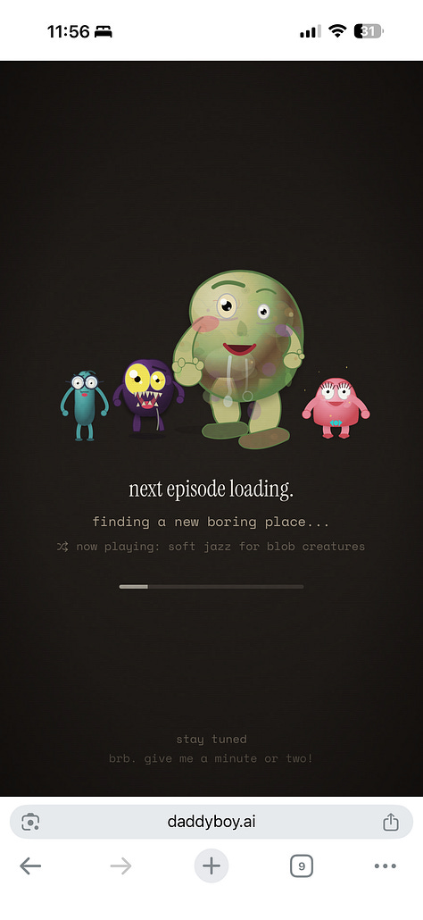 Stages of Daddy Boy's lifecycle