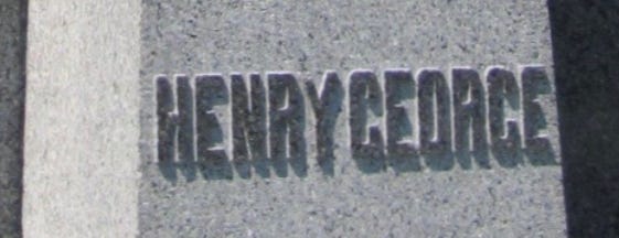 HENRY GEORGE raised font in stone