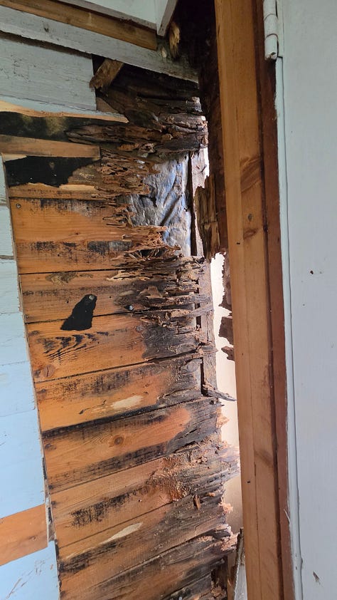 a series of house construction photos. 