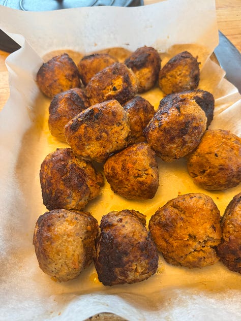 cooking process for meatballs and sauce