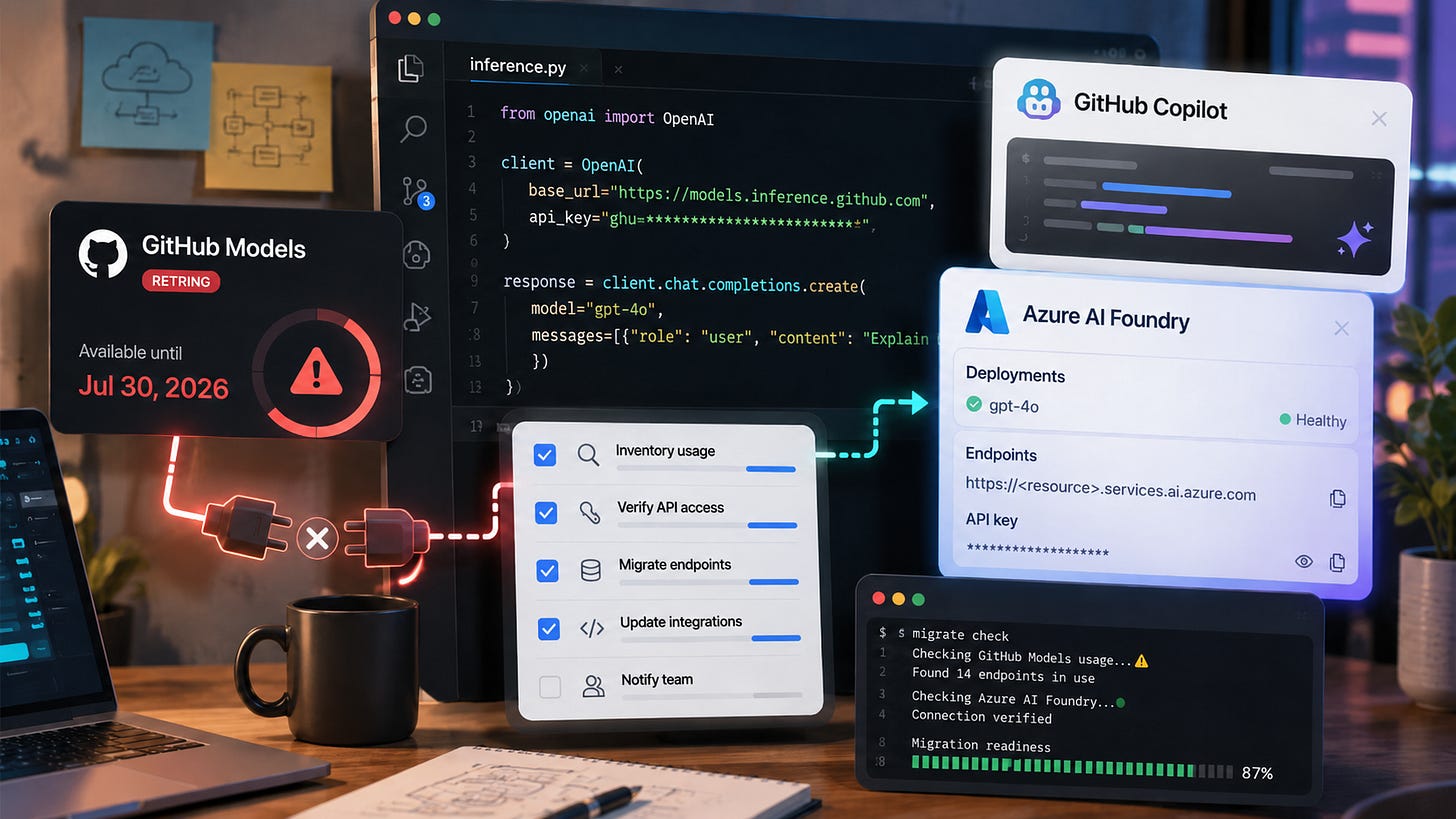 GitHub Models retirement: move before your API breaks