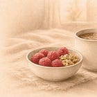 Raspberry Walnut Breakfast Bowl & Matcha Latte