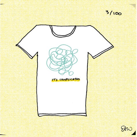 Nine of eighteen tshirt thumbnail sketches.