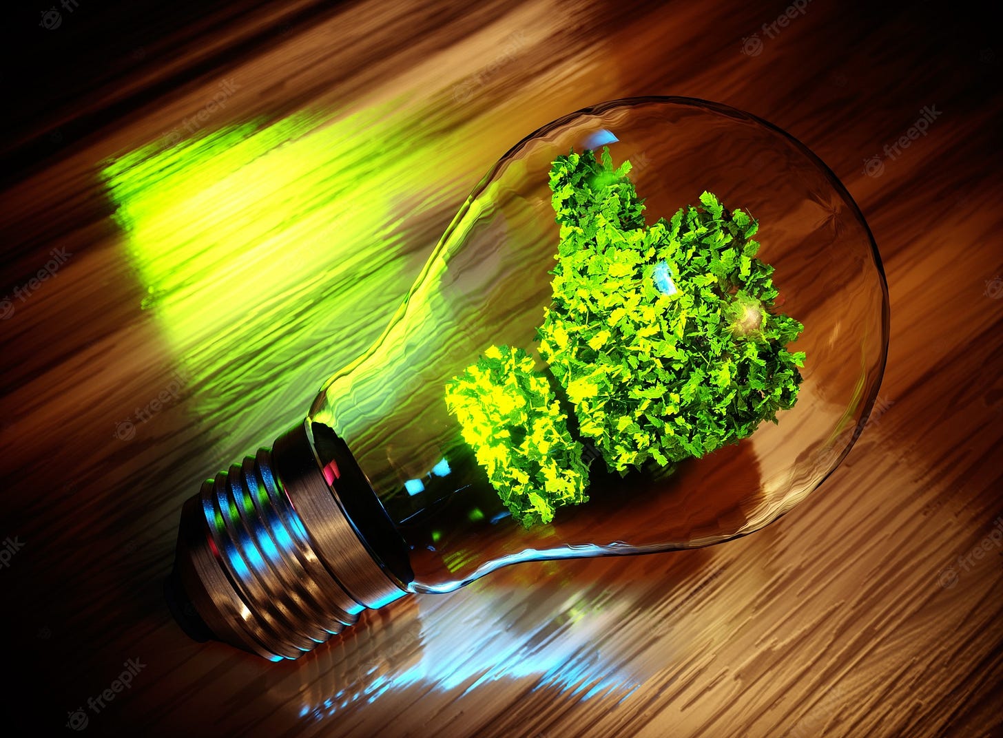 Concept D'innovation Verte. Image Générée Par Ordinateur 3d. | Photo Premium