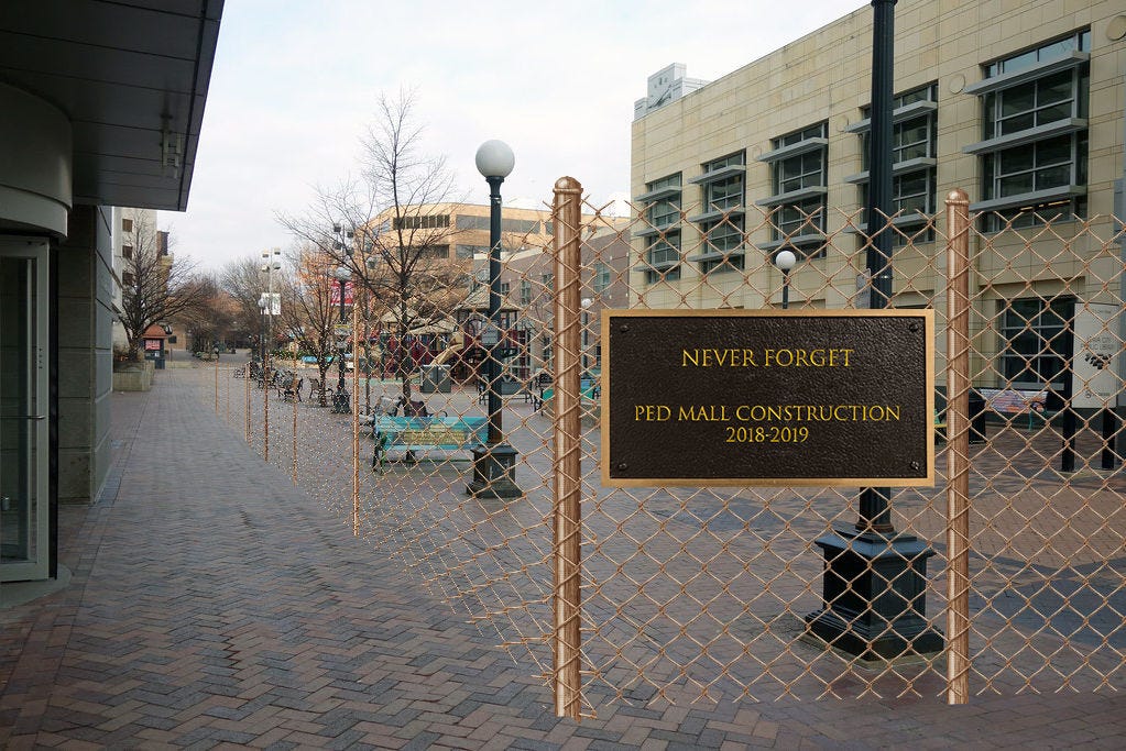 ped mall construction memorium