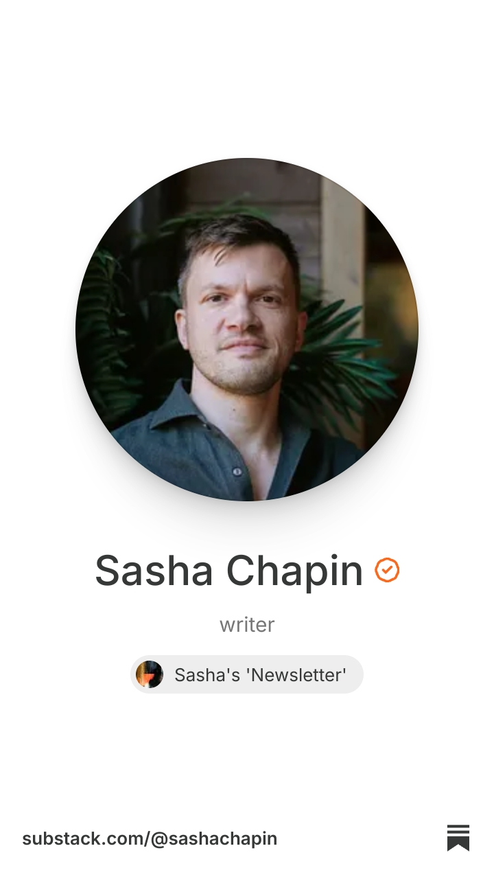 Sasha Chapin | Substack