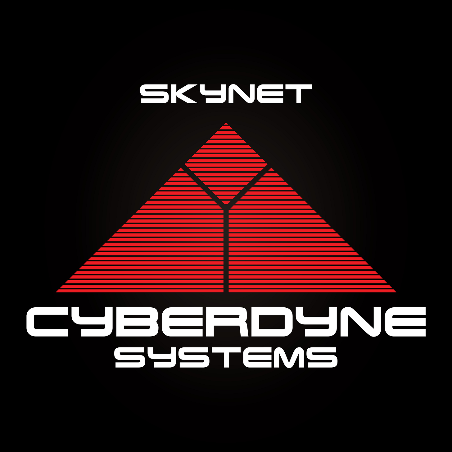 Logo for the fictional company Cyberdyne Systems and its AI strategist, Skynet. Logo for the fictional company Cyberdyne Systems and its AI strategist, Skynet.