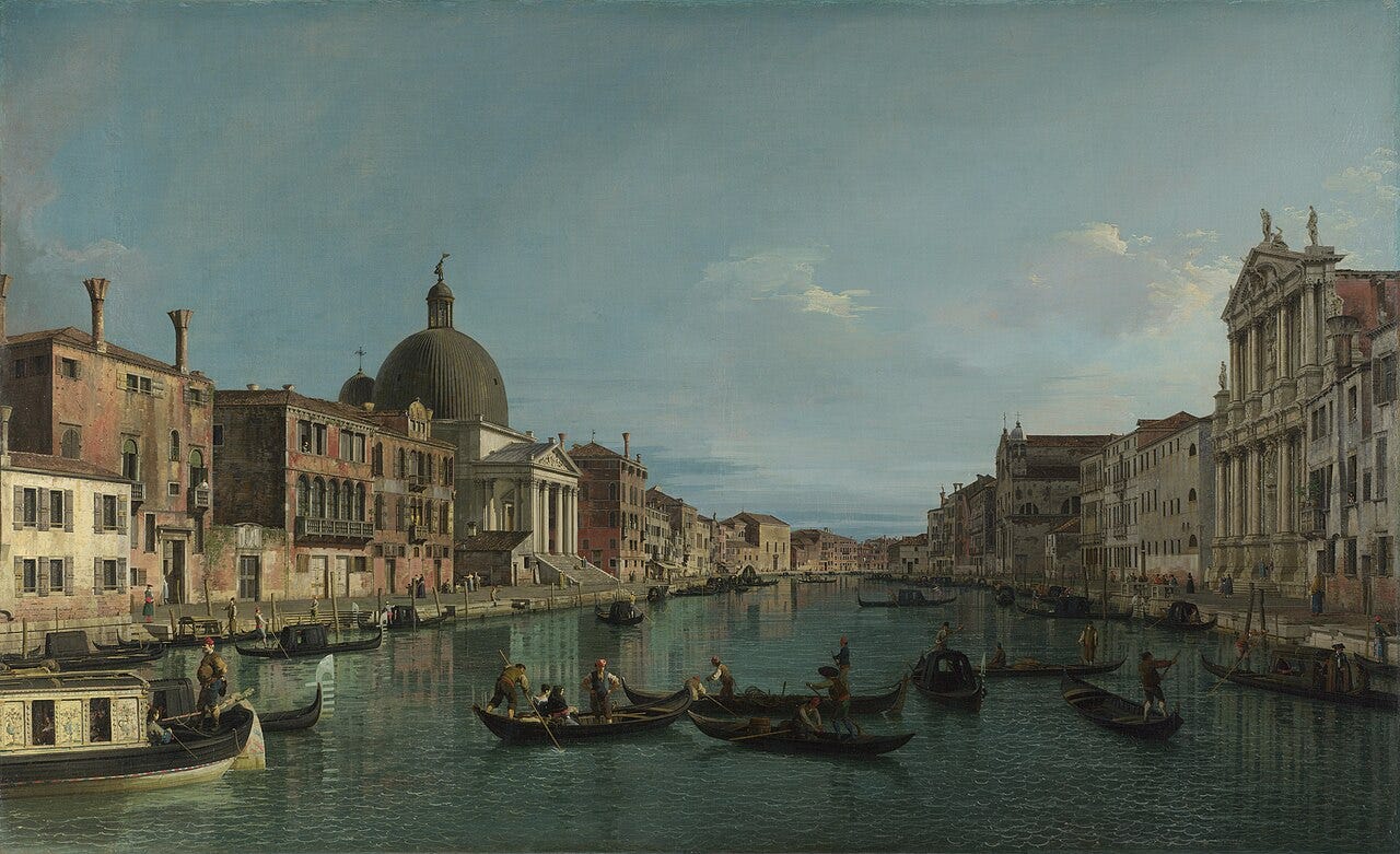 Canaletto, Venice, The Grand Canal with San Simeone Piccolo, 1740 Canaletto, Venice, The Grand Canal with San Simeone Piccolo, 1740