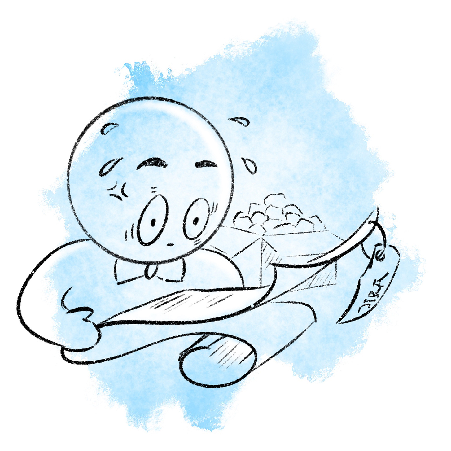 A character sweating after looking at the long list of JIRA tickets
