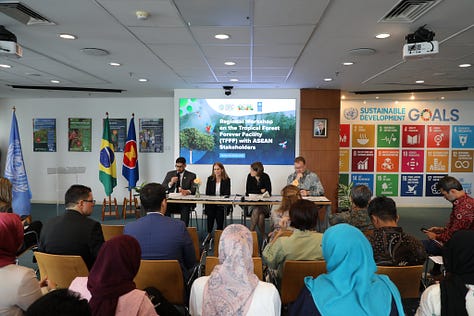Leaders and experts from ASEAN member states, UNDP, and the Government of Brazil gathered in Jakarta for the Regional Workshop on the Tropical Forest Forever Facility (TFFF). The workshop focused on building long-term financing mechanisms and strengthening regional partnerships to protect and restore tropical forests across Southeast Asia. This initiative reflects a shared commitment to sustainable development, biodiversity preservation, and climate resilience in the ASEAN region.