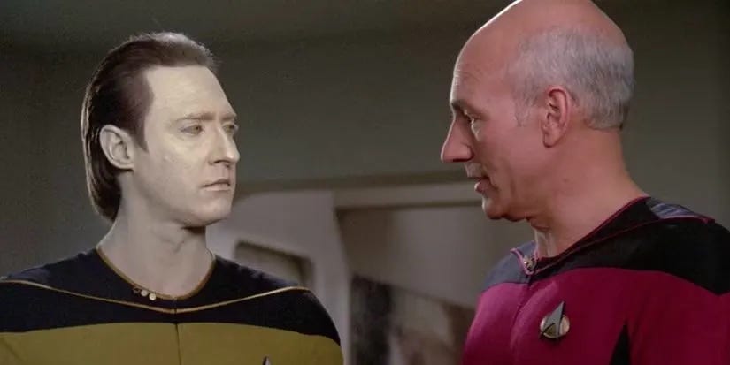 Picard and Weyland both had the same android.