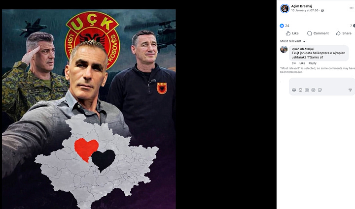 Agim Dreshaj's Facebook Posts following our published Investigation on Hashim Thaçi's Assasination Manual.