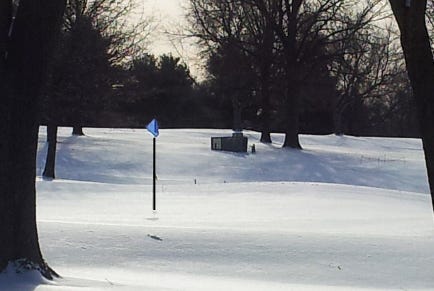 snow on green