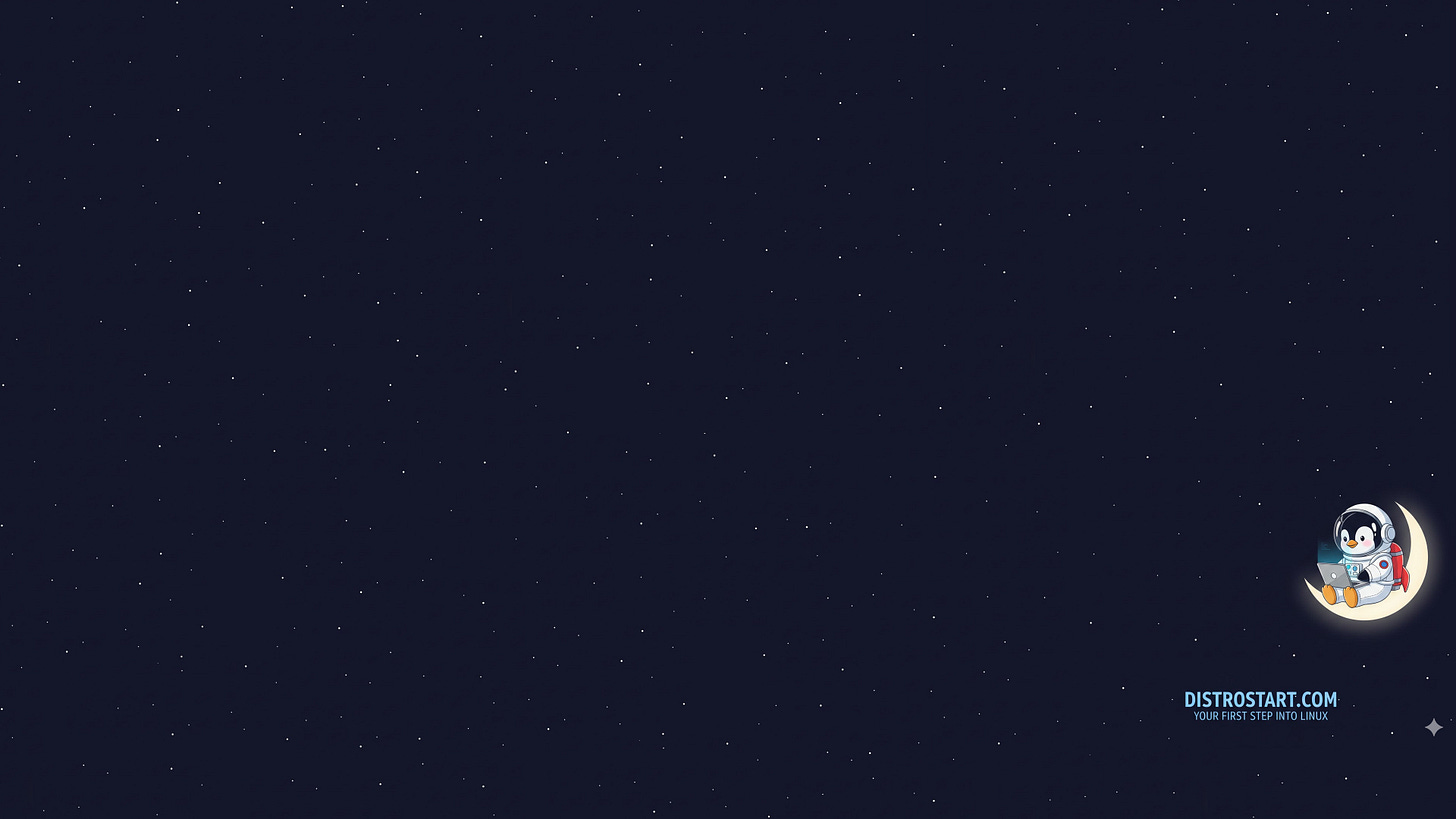 Wallpaper for Linux desktop. Space Tux wallpaper 1