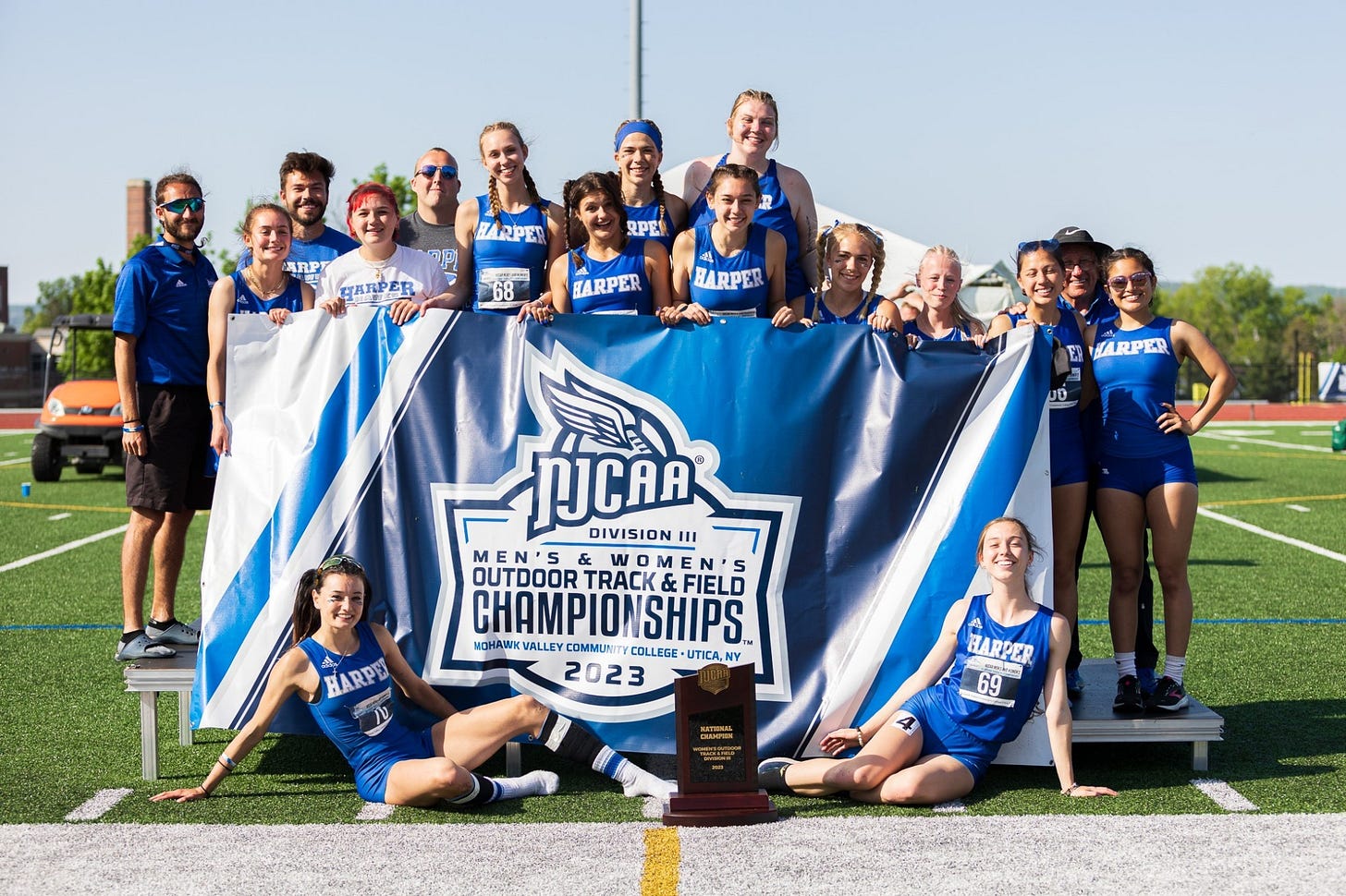 A team photo of the 2023 Women's Track National Championship team A team photo of the 2023 Women's Track National Championship team