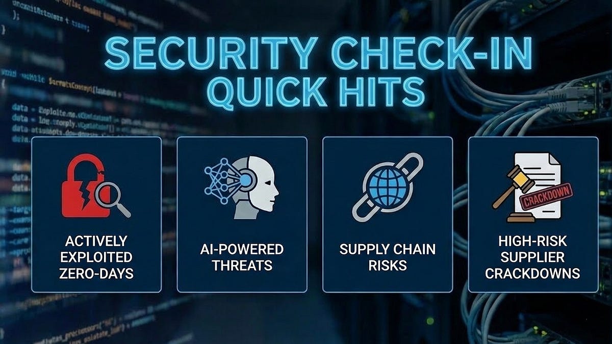 Security Check-in Quick Hits: Actively Exploited Zero-Days, AI-Powered ...