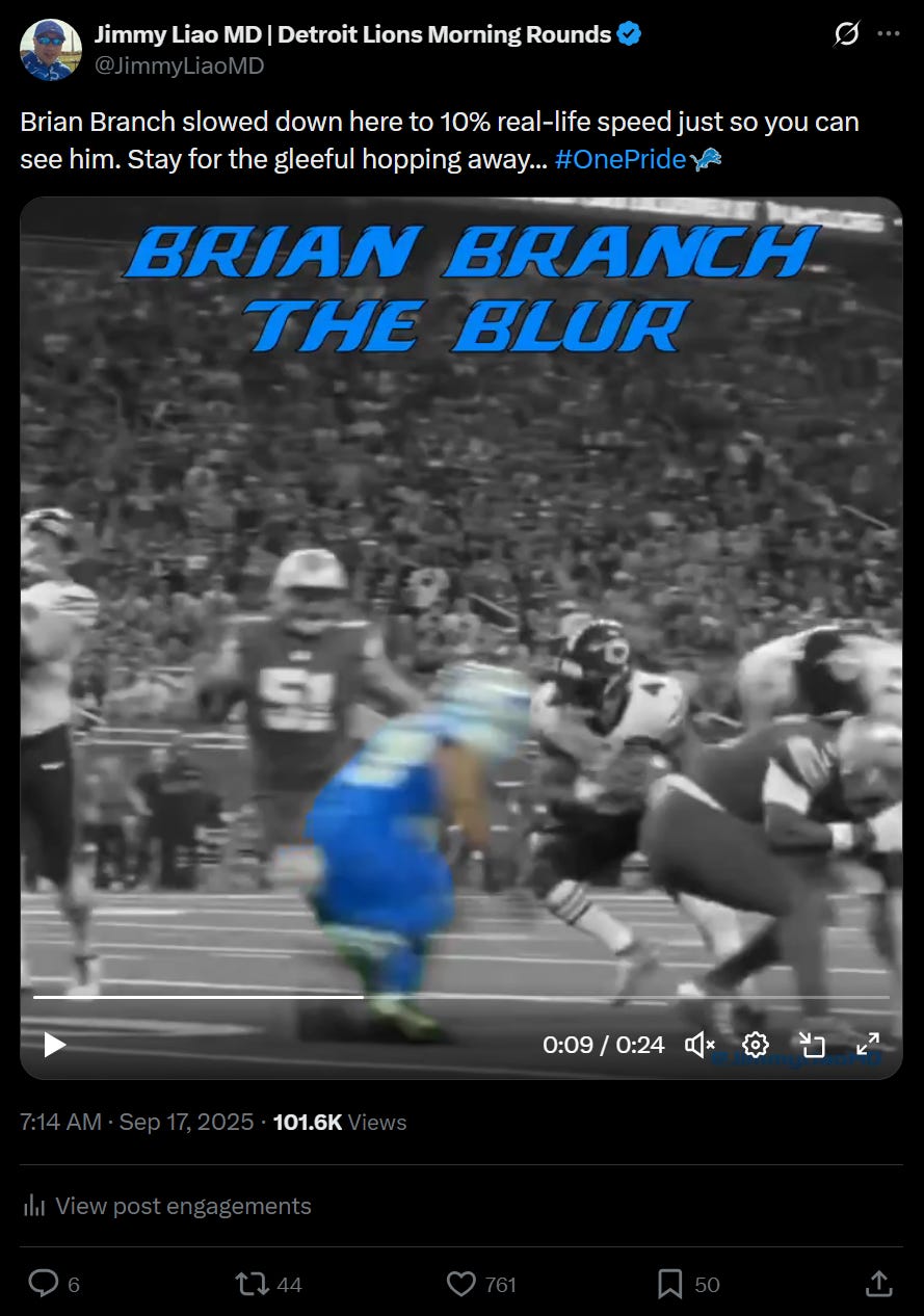 Brian Branch is very fast Brian Branch is very fast