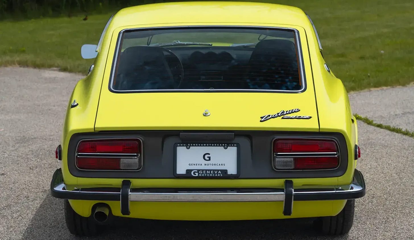Lime Yellow 1972 Datsun 240Z 4-Speed with 2.4‑Liter Inline‑Six | en.wheelz.me Lime Yellow 1972 Datsun 240Z 4-Speed with 2.4‑Liter Inline‑Six | en.wheelz.me