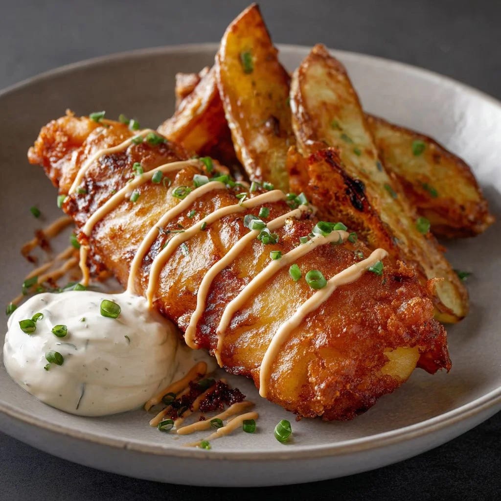 The Ultimate Comfort Meal: Crispy Beer-Battered Fish with Smoky ...